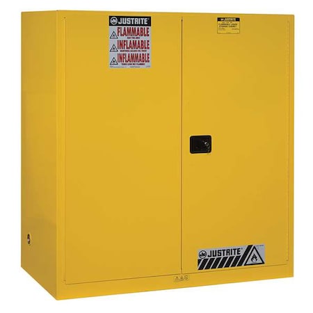Hazardous Material Storage Cabinet, 110 gal, 1 Shelves, Steel, 59 in W x 65 in H x 34 in D, Yellow MPN:899120