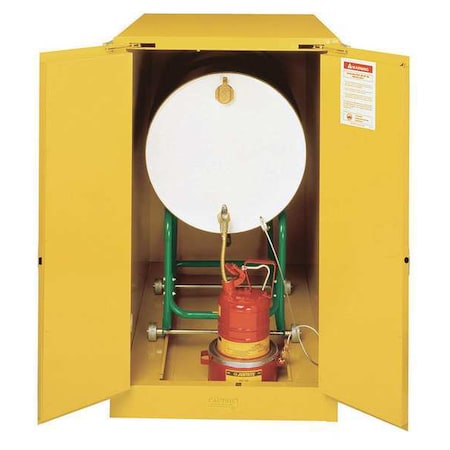 Hazardous Material Storage Cabinet, 55 gal, 0 Shelves, Steel, 30 in W x 50 in H x 48 in D, Yellow MPN:899320