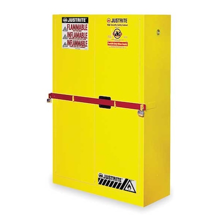 Hazardous Material Storage Cabinet, 45 gal, 2 Shelves, Steel, 43 in W x 65 in H x 18 in D, Yellow MPN:SC29884Y