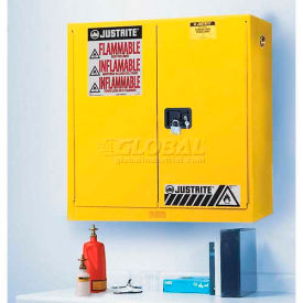 Justrite 17 Gallon 2 Door Manual Wall Mount Flammable Cabinet 43