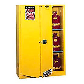 Justrite Flammable Cabinet With Self Close Bi-Fold Door 45 Gallon 894580