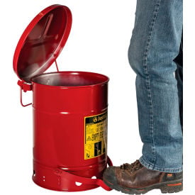 Justrite 6 Gallon Oily Waste Can Red - 09100 09100