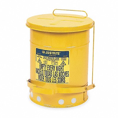 F8383 Oily Waste Can 6 gal Steel Yellow MPN:09101