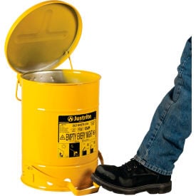 Justrite 6 Gallon Oily Waste Can Yellow - 09101 09101