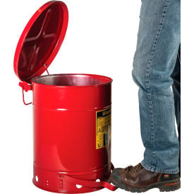 Justrite 10 Gallon Oily Waste Can Red - 09300 09300