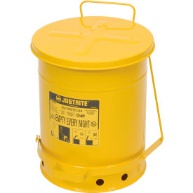 Justrite 10 Gallon Oily Waste Can Yellow - 09301 09301