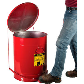 Justrite 21 Gallon Oily Waste Can Red - 09700 09700