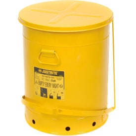 Justrite 21 Gallon Oily Waste Can Yellow - 09701 09701