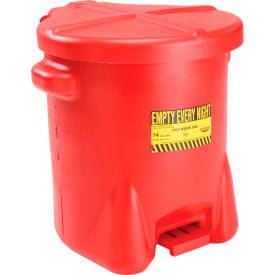 Eagle 14 Gallon Poly Waste Can W/ Foot Lever Red - 937FL 937FL