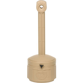 Justrite® Smokers Cease Fire® Outdoor Ashtray 1 Gallon Beige 26806B