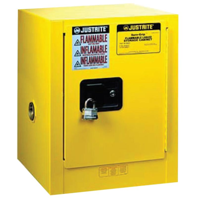 Justrite Yellow Countertop & Compact Cabinets, Manual Closing Cabinet, 4 Gallon MPN:400-890400