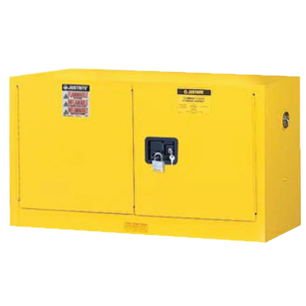 Justrite Yellow Piggyback Safety Cabinets, Manual Closing Cabinet, 17 Gallon MPN:400-891700