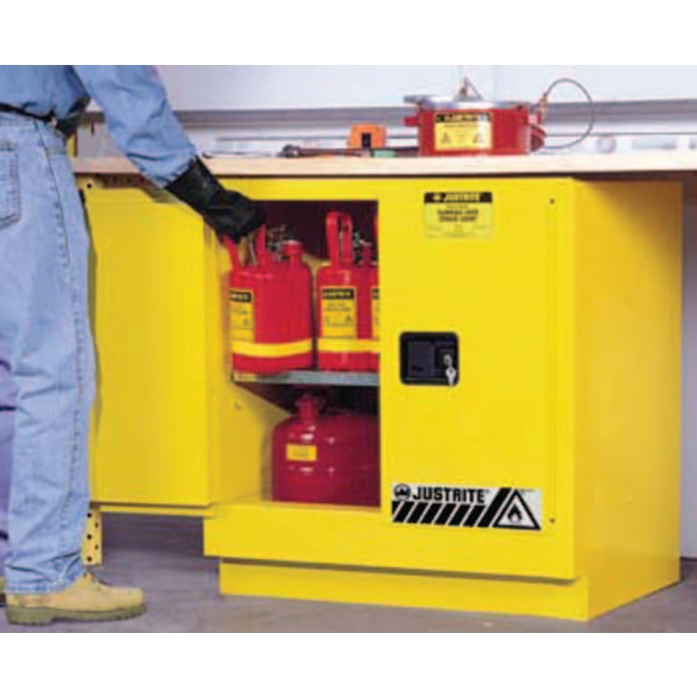 Yellow Undercounter Cabinets, Manual-Closing Cabinet, 22 Gallon MPN:400-892300