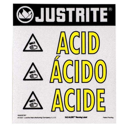 Safety Cabinet Label, 11 in x 12 in, Paper MPN:29006