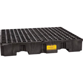 Eagle 1645BND 4 Drum Low Profile Spill Containment Pallet - Black no Drain 1645BND