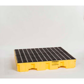 Eagle 1645ND 4 Drum Low Profile Spill Containment Pallet - Yellow no Drain 1645ND