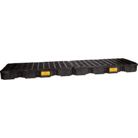 Eagle 1647BD 4 Drum In-Line Spill Containment Platform - Black with Drain 1647BD