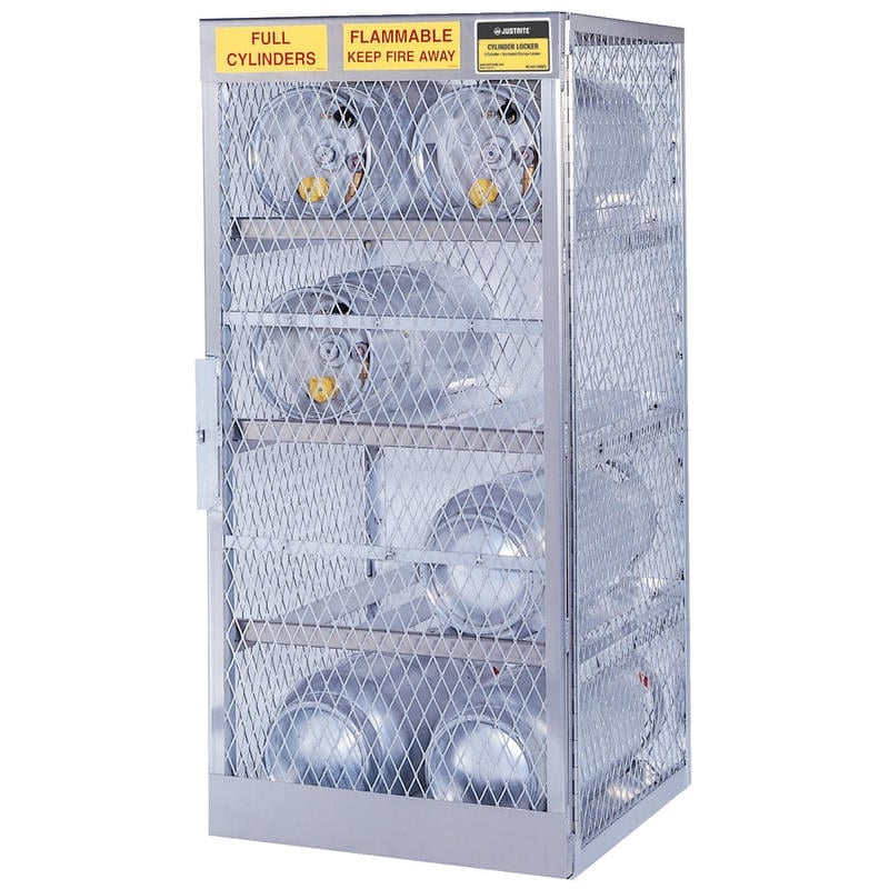 Justrite Horizontal Cylinder Storage Locker, 8 Cylinders MPN:400-23003