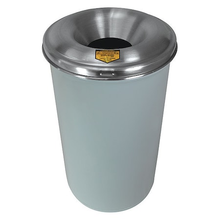 Cease-Fire 12 gal Round Indoor Metal Can, White, None, Steel, Not Applicable MPN:26612W