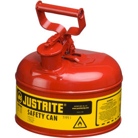 Justrite® Type I Steel Safety Can With Funnel 1 Gallon (4L) Self-Close Lid Blue 7110310 7110310