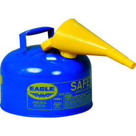 Eagle® Safety Can For Kerosene Type I Flame Arrester Funnel 2.5 Gallon Blue UI25FSB