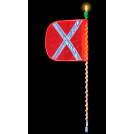 Checkers® 8' Cyclone Lighted Whip w/ Amber LED Wrap Orange Flag Amber Top Light FSLEDA8OWAF FSLEDA8OWAF
