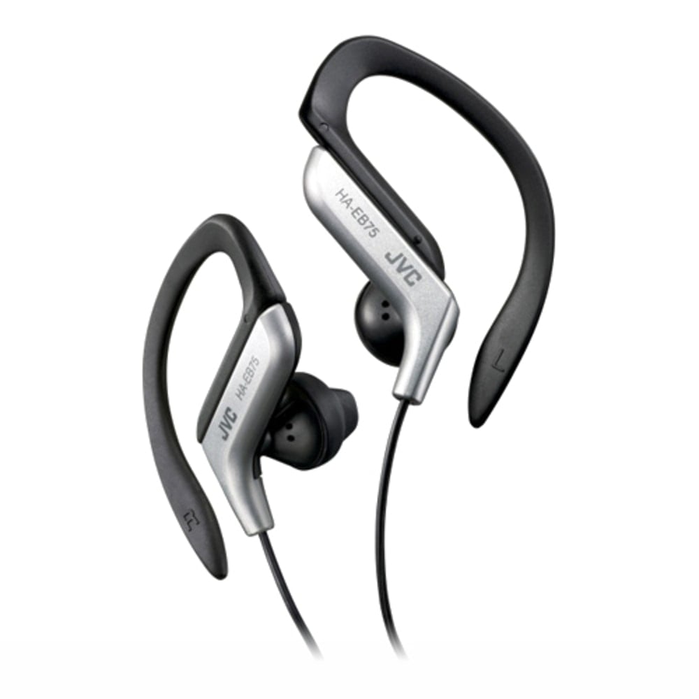 JVC Ear-Clip Headphones for Light Sports With Bass Enhancement, Black/Silver MPN:HAEB75S