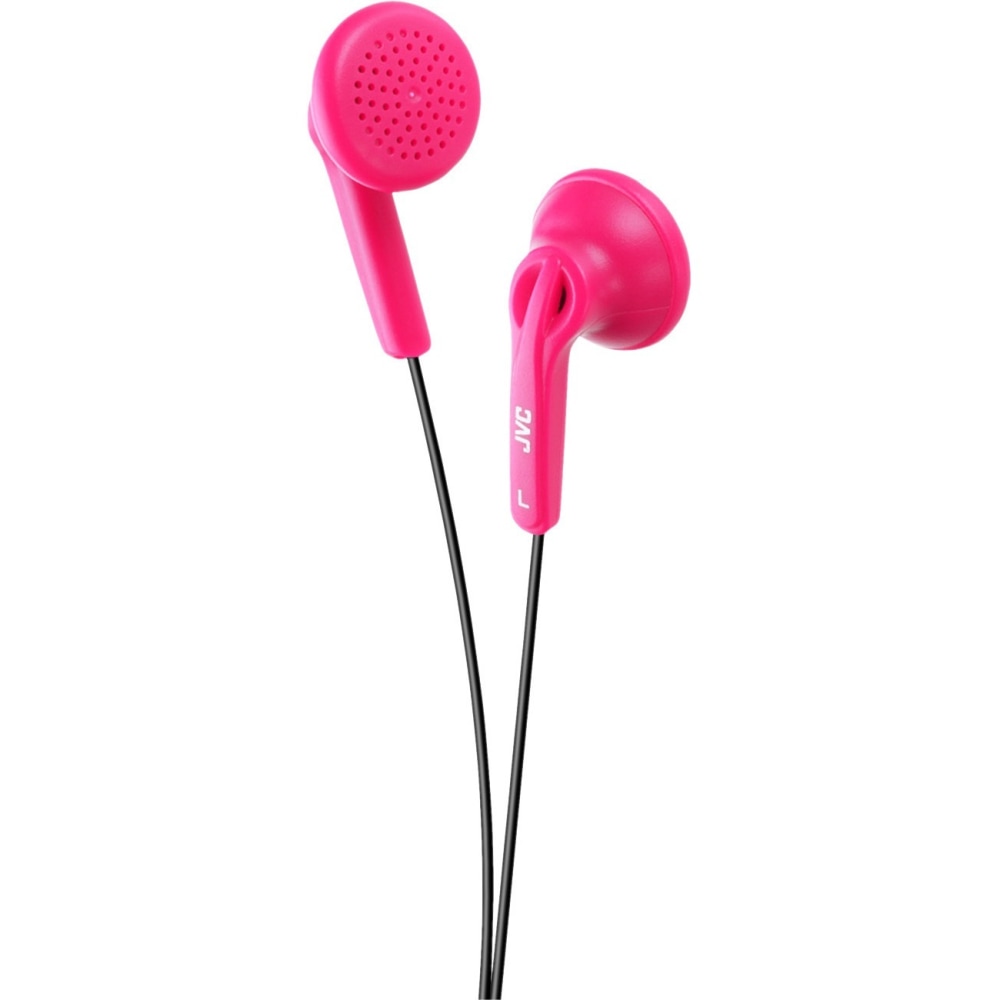JVC Earphone - Stereo - Pink - Mini-phone (3.5mm) - Wired - Earbud - Binaural - In-ear - 3.94 ft Cable MPN:HAF12P