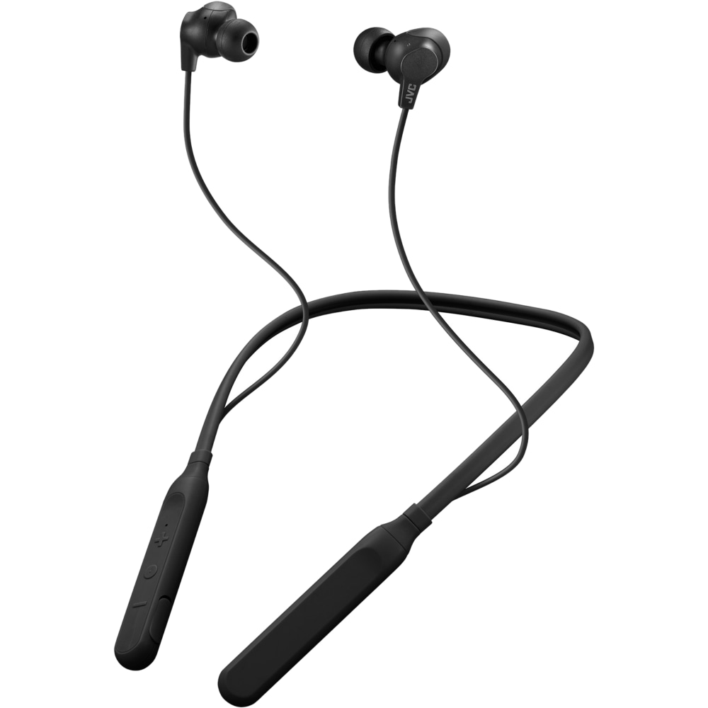 JVC Wireless In-Ear Headphones - Stereo - Wireless - Bluetooth - 33 ft - 16 Ohm - 20 Hz - 20 kHz - Behind-the-neck - Binaural - In-ear - Black MPN:HAFX41WB