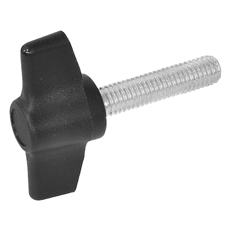 M8 x 40 mm Lg, Pan Wing Screw, Plain Steel MPN:6310028