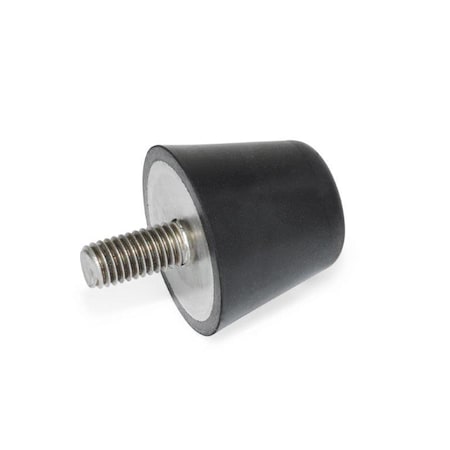 GN254-19-M5-6-55 Tapered Bumper Stainless, Nat. Rubber, Threaded Stud MPN:254-19-M5-6-55