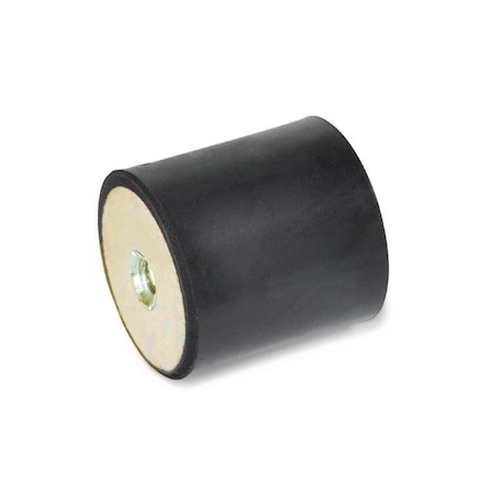 GN351.3-38-25-5/16X18-55 Rubber Bumper, 2 Tapped Holes MPN:351.3-38-25-5/16-55
