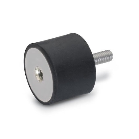 GN451.2-51-51-3/8X16-55 Rubber Bumper Stainless, Tapped and Thrd Stud MPN:451.2-51-51-3/8-55