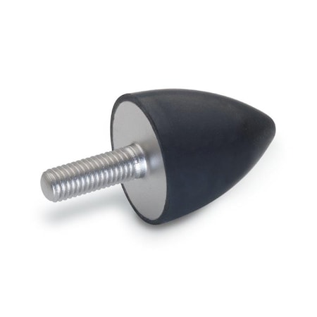 GN453.1-51-57-3/8X16-55 Rubber Bumper Cone, Stainless Threaded Stud MPN:453.1-51-57-3/8-55