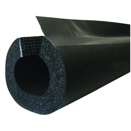 Pipe Insulation Tube W/ Slit. Adhesive & Flap, 1/2 in x 6 ft L, 3/4 in Thick, Buna-N Rubber/PVC MPN:6RXLO068078