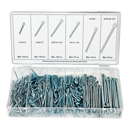 Cotter Pin Assortment, 555 Piece MPN:KTI00075