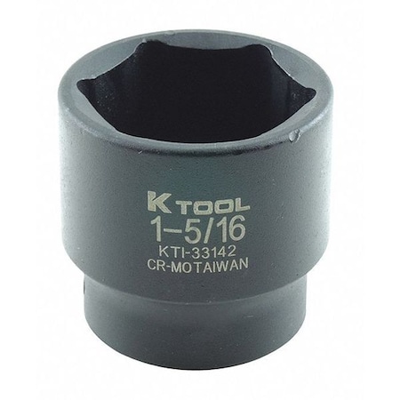 1/2 in Drive Impact Socket Standard Socket, black oxide, SAE, 1-5/16in, 1-1/2in.L, Hex MPN:KTI-33142