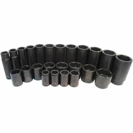 1/2 in Drive Impact Socket Deep Socket, black oxide, SAE, 1/2in., 3-1/16in.L, Hex MPN:KTI-33216