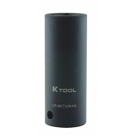 1/2 in Drive Impact Socket Deep Socket, black oxide, SAE, 11/16in, 3-1/16in.L, Hex MPN:KTI-33222