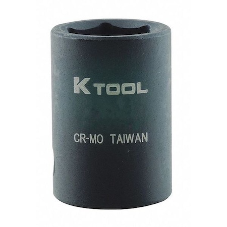 1/2 in Drive Impact Socket Standard Socket, black oxide, Metric, 19mm, 1-1/2in.L, Hex MPN:KTI-38119