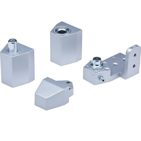 Pivot Hinge, Diecast Aluminum, Half Surface Mounting, 1 1/4 in Leaf W x 2 5/16 in Leaf H, Aluminum MPN:IL-OP-10-LH-AL FLUSH SETS