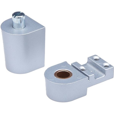 Pivot Hinge, Diecast Aluminum, Half Surface Mounting, 1 7/16 in Leaf W x 2 3/8 in Leaf H, Aluminum MPN:IL-OP-18-AL TOP PIVOT SET