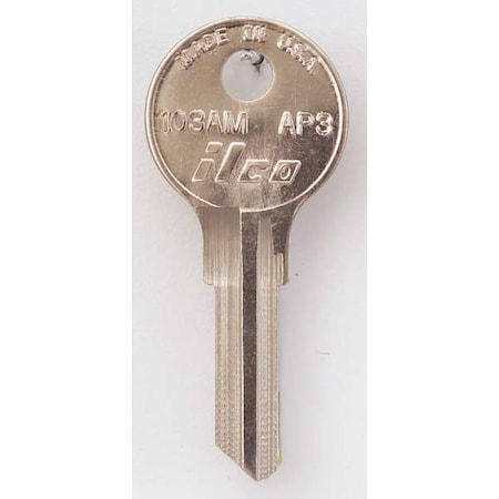 Key Blank, Brass, Type AP3, 5 Pin, PK10 MPN:103AM-AP3