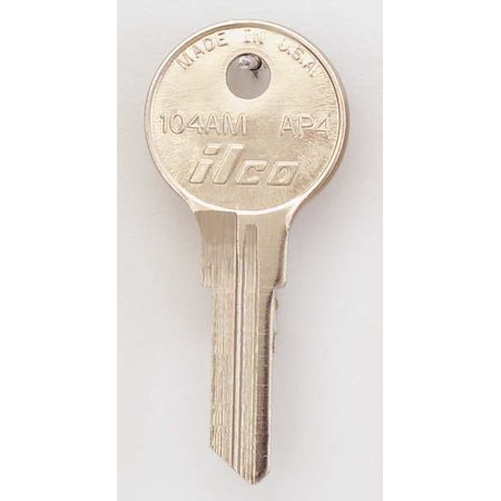 Key Blank, Brass, Type AP4, 6 Pin, PK10 MPN:104AM-AP4