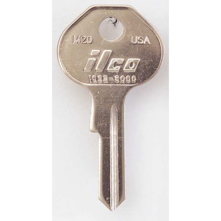 Key Blank, Brass, Type M20, 5 Pin, PK10 MPN:1092-6000-M20