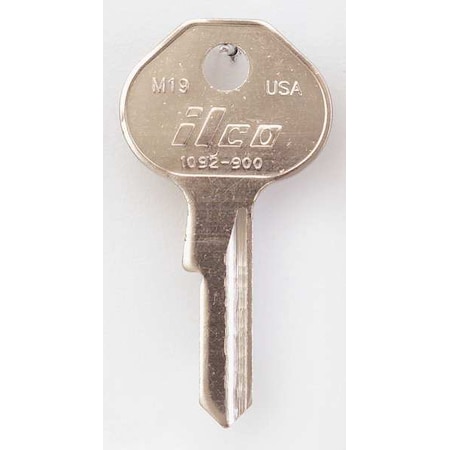 Key Blank, Brass, Type M19, 4 Pin, PK10 MPN:1092-900-M19