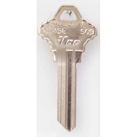 Key Blank, Brass, Type SC9, 6 Pin, PK10 MPN:A1145E-SC9