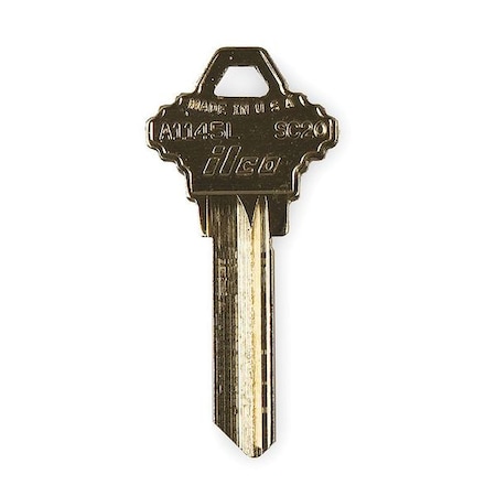 Key Blank, Brass, Schlage Lock, PK10 MPN:A1145L-SC20
