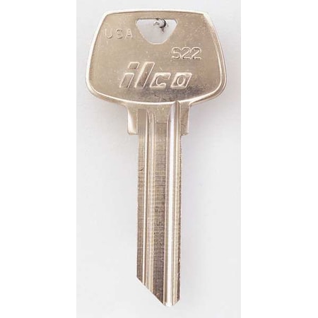 Key Blank, Brass, Type S22, 6 Pin, PK10 MPN:S22