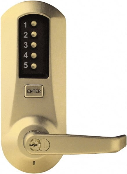 Push-Button Lock with Interchangeable Core Lever Lockset for 1-3/4 to 2-1/4